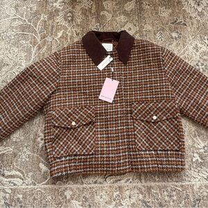 Avec Les Filles X  Anthropologie Lined Houndstooth Wool Jacket